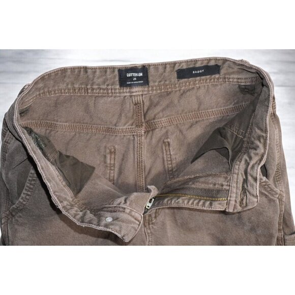 Cotton On Brown Baggy Utility Jeans - Size 28 - Picture 6 of 16